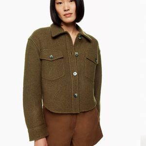 Aritzia Wilfred Free Ganna Cropped Shirt Jacket Small Rustical Brown
